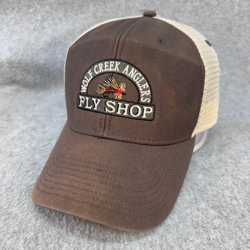 Wolf Creek Anglers Fly Shop Mens Brown Ouray Trucker Hat South Fork Colorado OSF